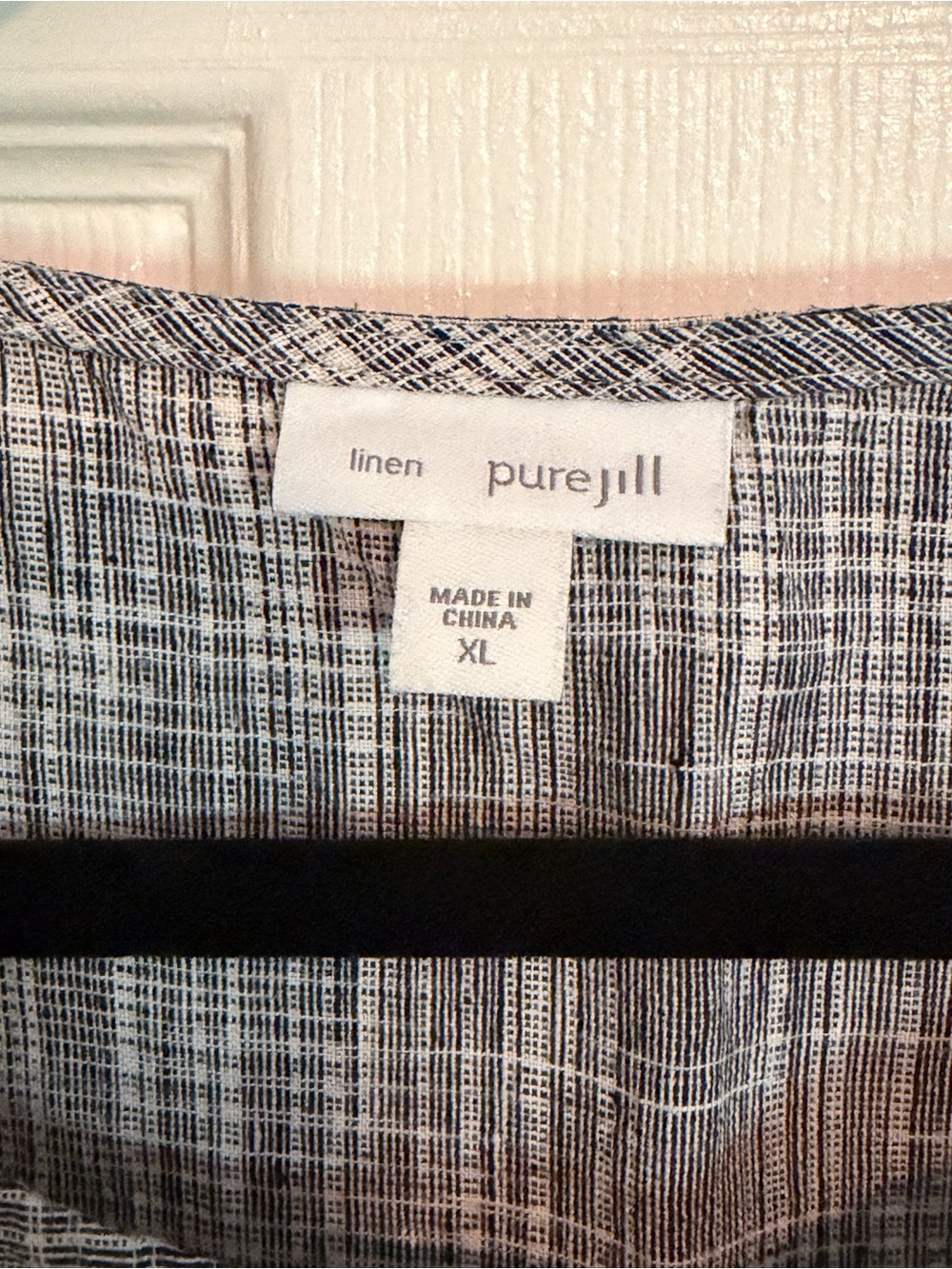 J. Jill Grey Crosshatch Linen-Blend Sleeveless Tunic - Picture 2 of 4